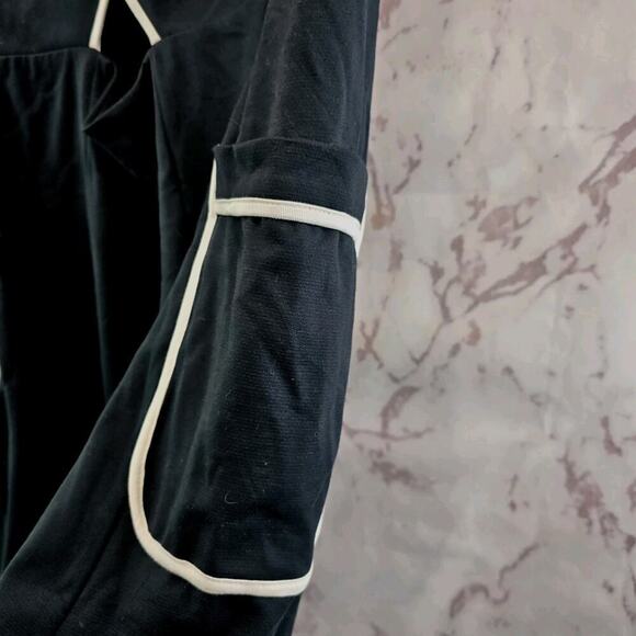 Maeve Dress Womens Large Black White Pinafore Tank Wrap Button Apron - Picture 11 of 14